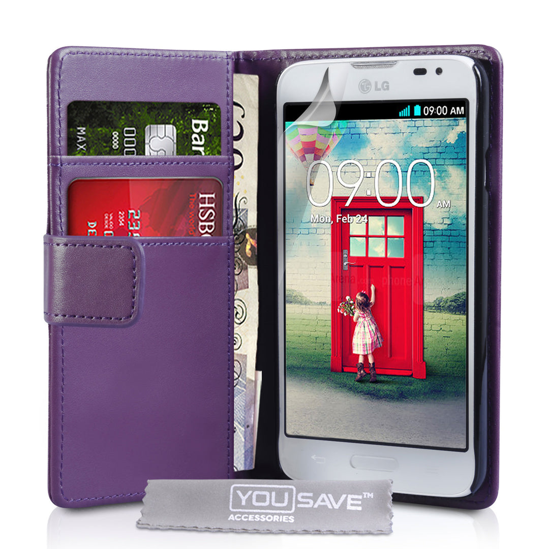 YouSave Accessories LG L90 Leather-Effect Wallet Case - Purple