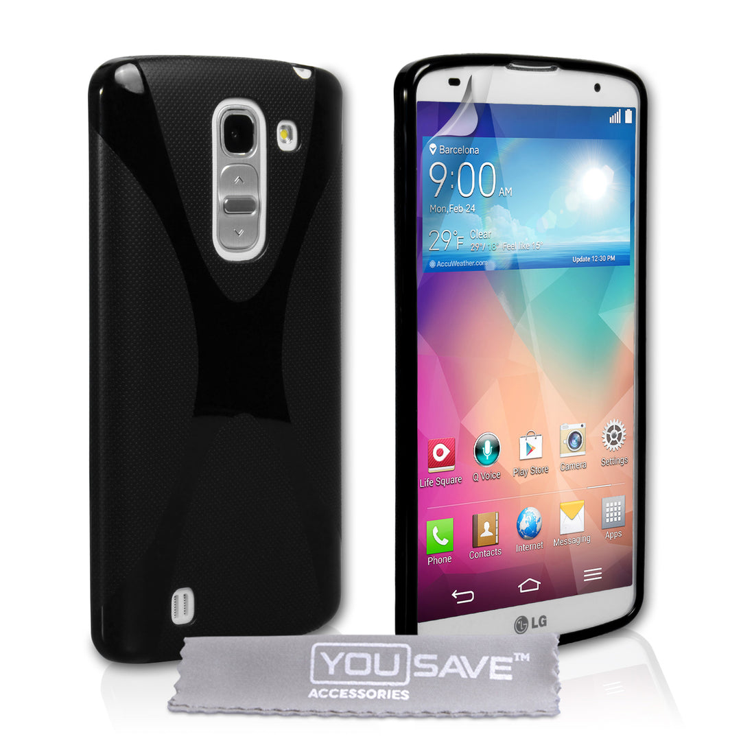 YouSave Accessories LG G Pro 2 Silicone Gel X-Line Case - Black
