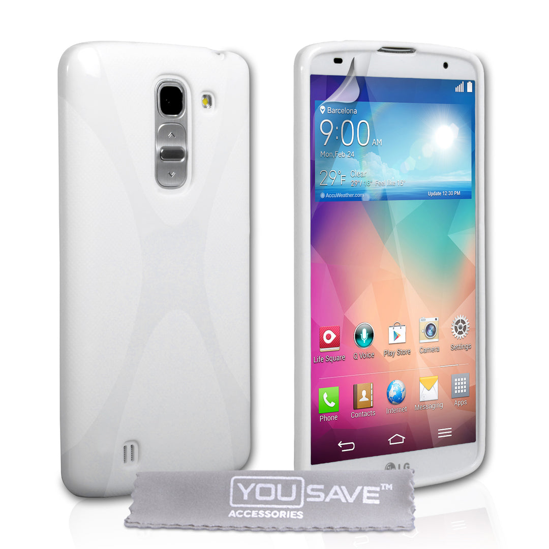 YouSave Accessories LG G Pro 2 Silicone Gel X-Line Case - White