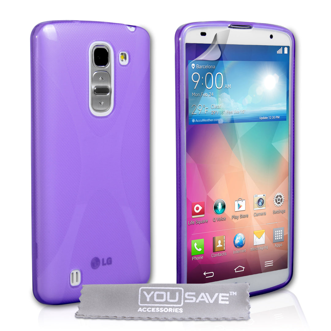 YouSave Accessories LG G Pro 2 Silicone Gel X-Line Case - Purple