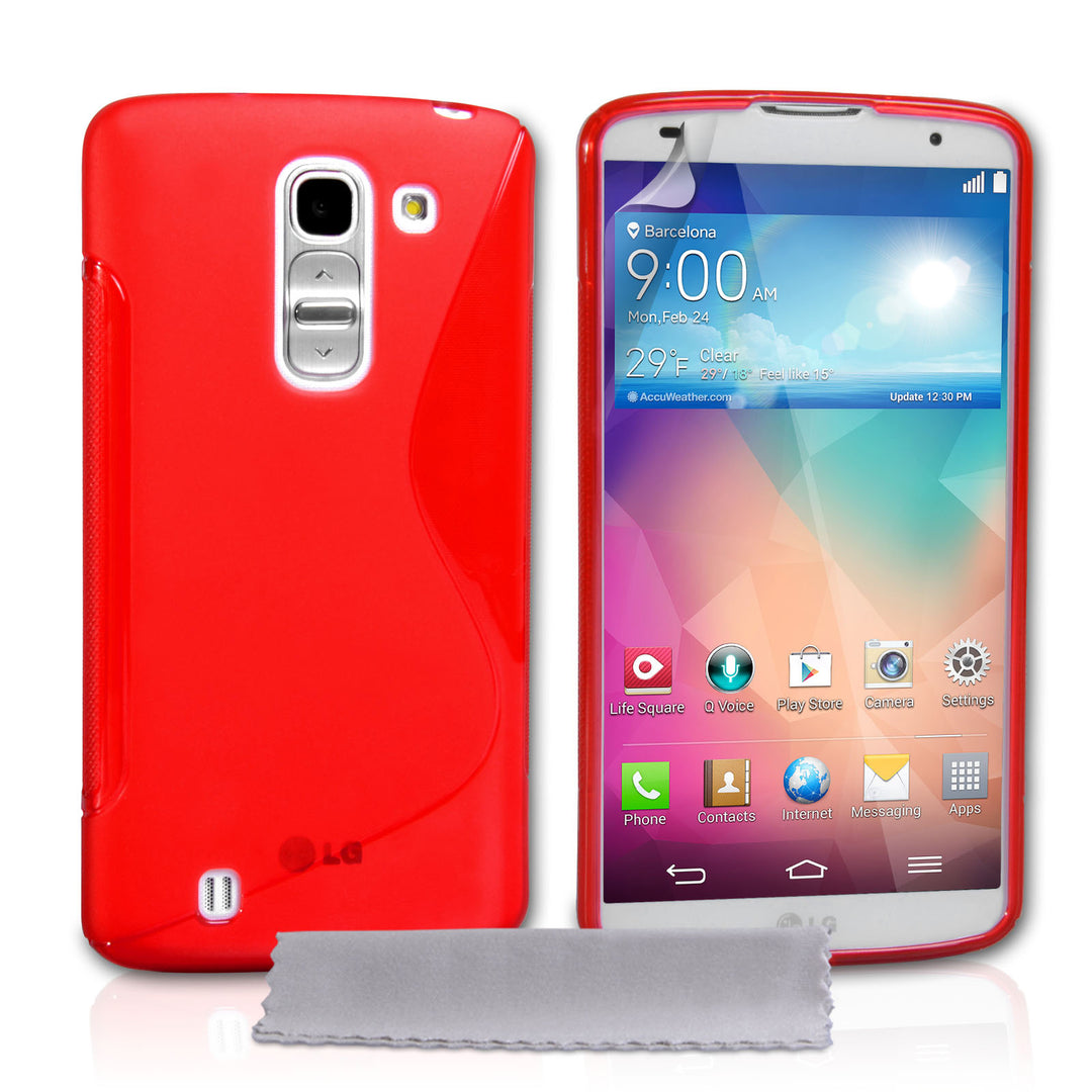 Caseflex LG G Pro 2 Silicone Gel S-Line Case - Red