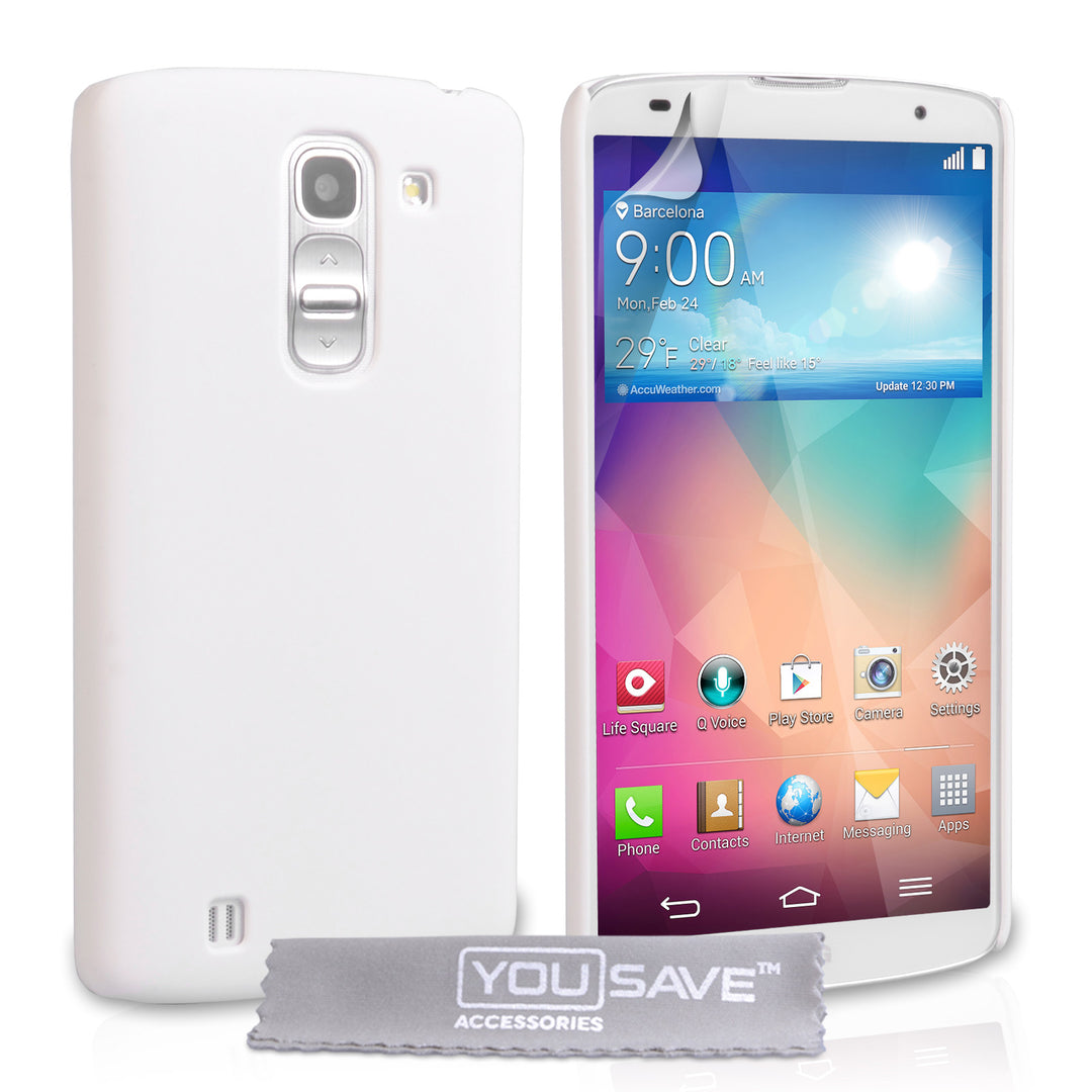 YouSave Accessories LG G Pro 2 Hard Hybrid Case - White