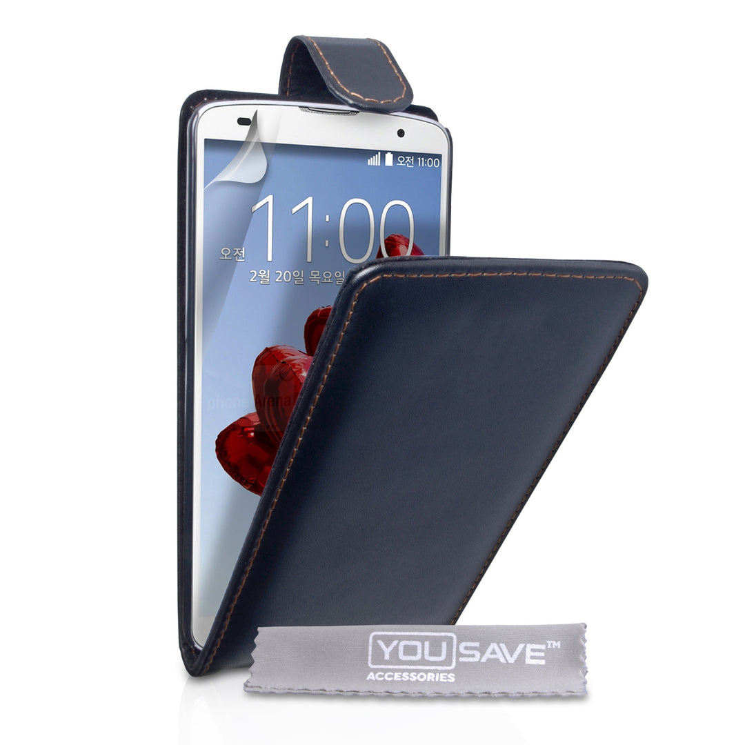 YouSave Accessories LG G Pro 2 Leather-Effect Flip Case - Black