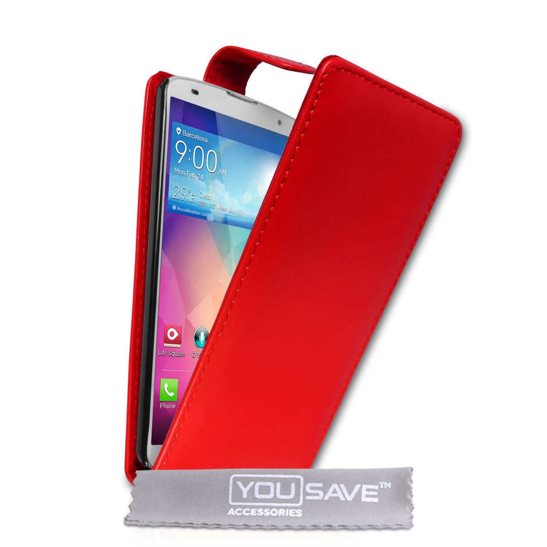 YouSave Accessories LG G Pro 2 Leather-Effect Flip Case - Red