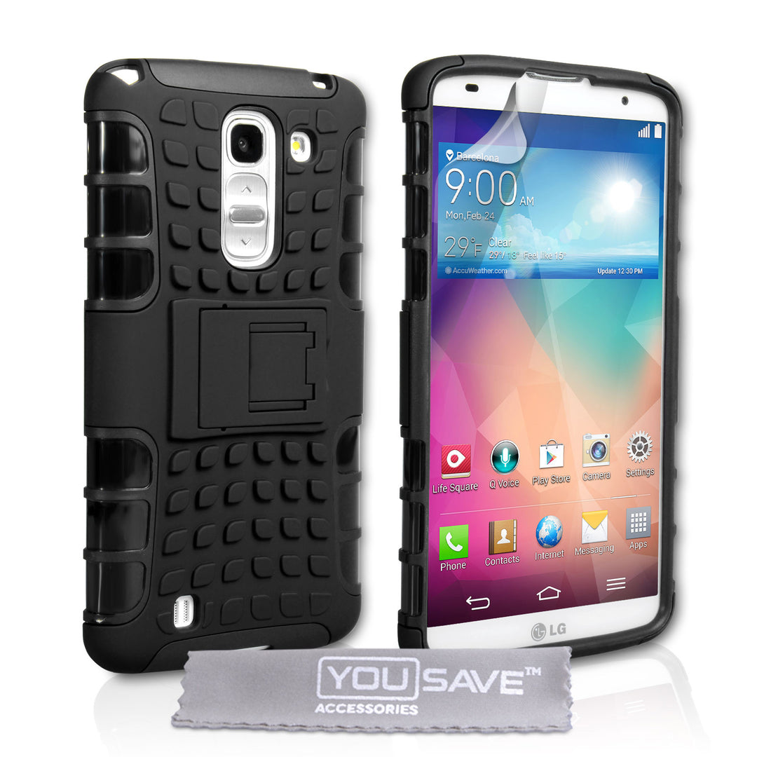 YouSave Accessories LG G Pro 2 Stand Combo Case - Black