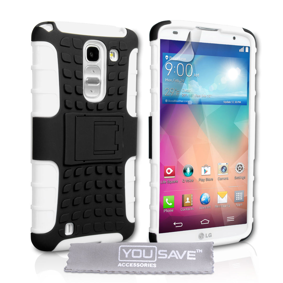 YouSave Accessories LG G Pro 2 Stand Combo Case - White