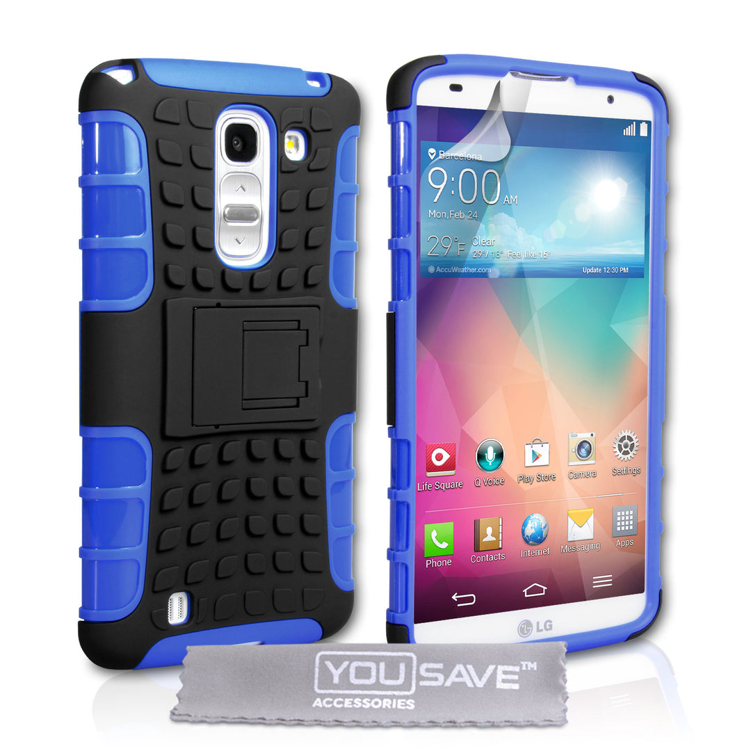 YouSave Accessories LG G Pro 2 Stand Combo Case - Blue / Black