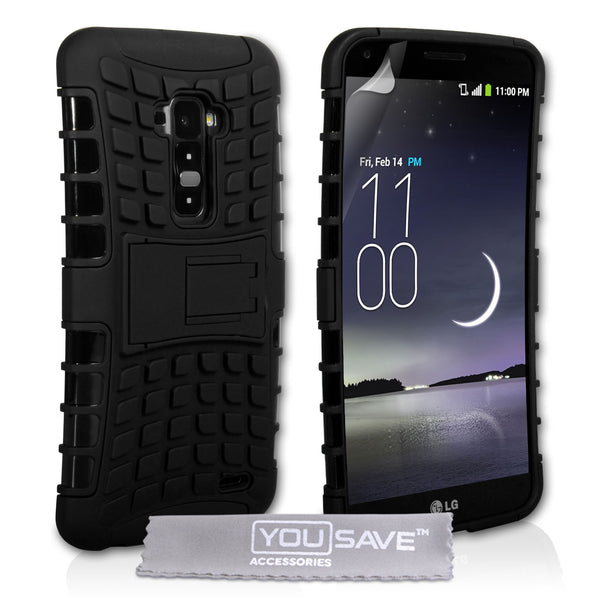YouSave Accessories LG G Flex Stand Combo Case - Black