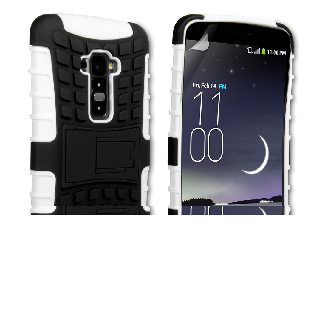 YouSave Accessories LG G Flex Stand Combo Case - White