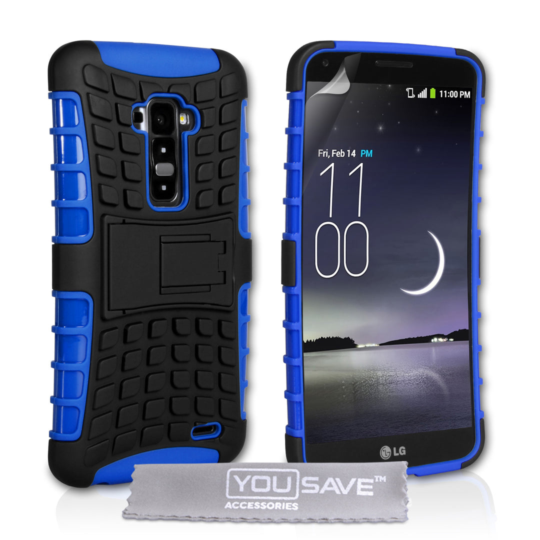 YouSave Accessories LG G Flex Stand Combo Case - Blue / Black