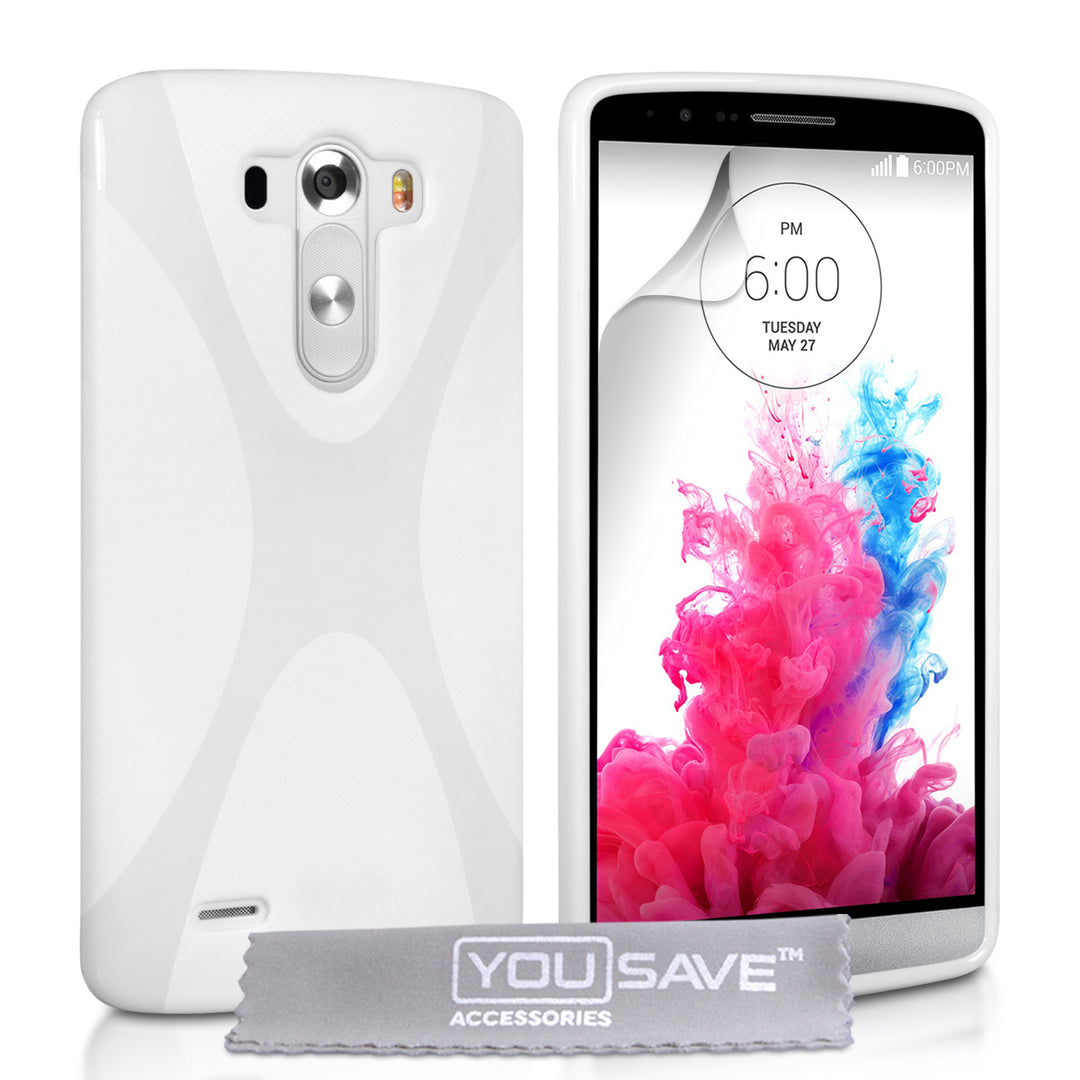 YouSave Accessories LG G3 Silicone Gel X-Line Case - White