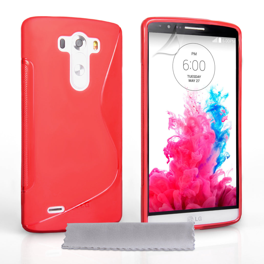 Caseflex LG G3 Silicone Gel S-Line Case - Red