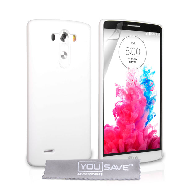 YouSave Accessories LG G3 Hard Hybrid Case - White