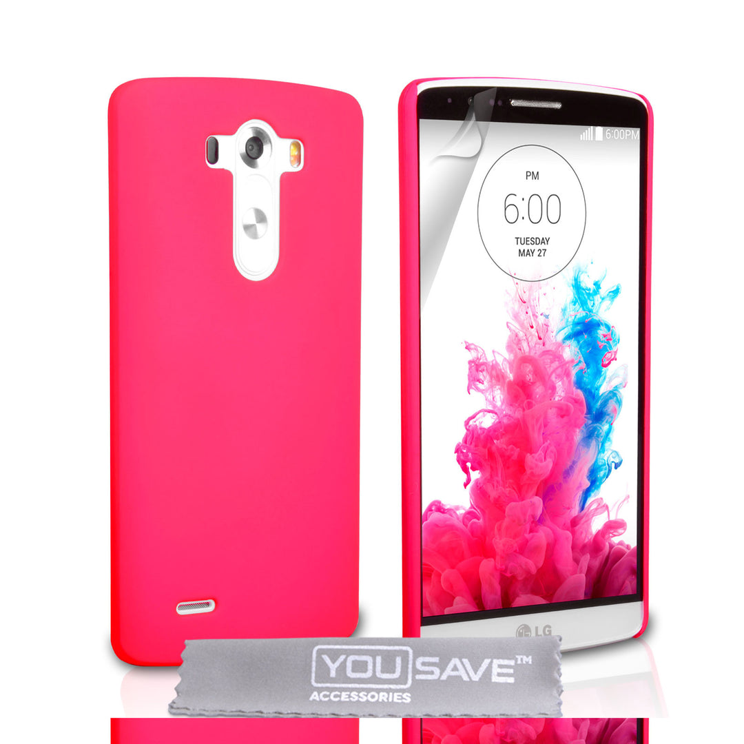 YouSave Accessories LG G3 Hard Hybrid Case - Hot Pink