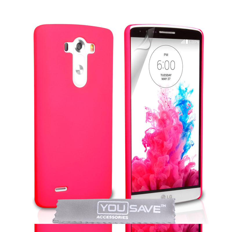 YouSave Accessories LG G3 Hard Hybrid Case - Hot Pink