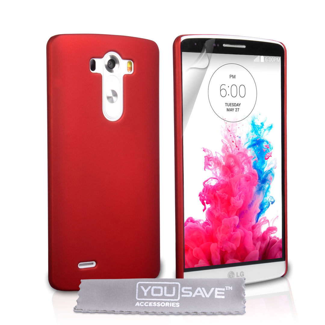 YouSave Accessories LG G3 Hard Hybrid Case - Red