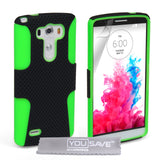 YouSave Accessories LG G3 Tough Mesh Combo Silicone Case - Green-Black