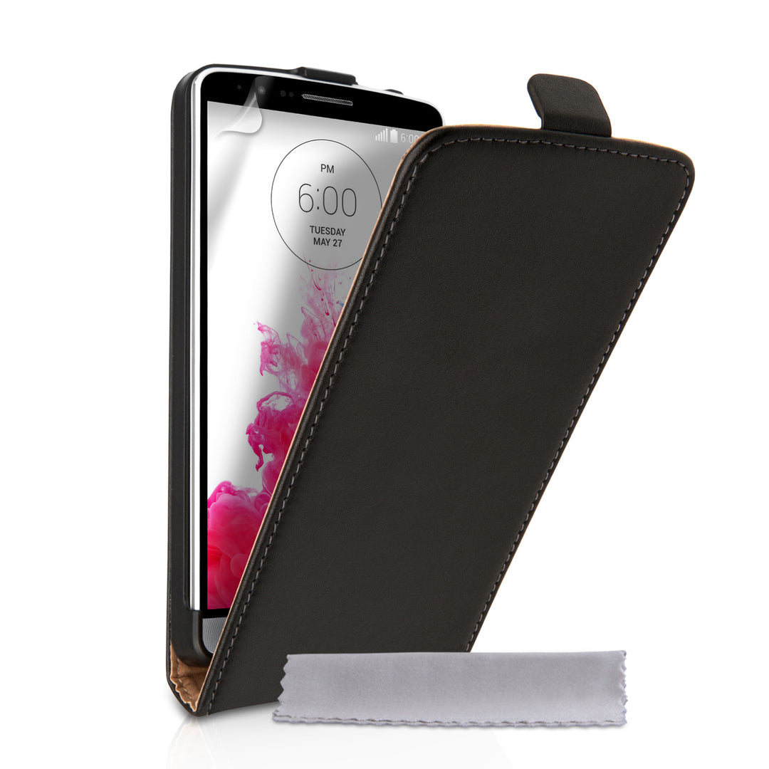 Caseflex LG G3 Real Leather Flip Case - Black