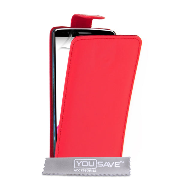 YouSave Accessories LG G3 Leather-Effect Flip Case - Red