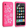 Yousave Accessories Iphone 3G And 3GS Floral Silicone Case - Hot Pink