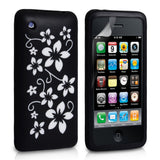 YouSave Accessories iPhone 3G / 3GS Floral Silicone Case - Black