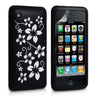 Yousave Accessories Iphone 3G And 3GS Floral Silicone Case - Black
