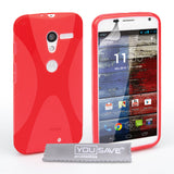 YouSave Accessories Motorola Moto X Silicone Gel X-Line Case - Red