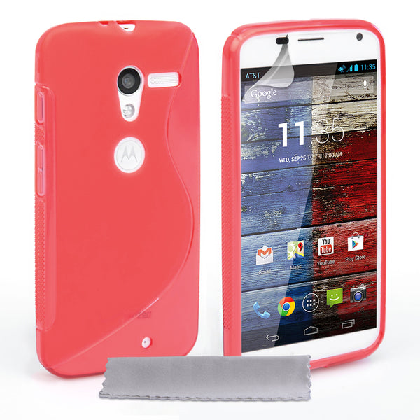 Caseflex Motorola Moto X Silicone Gel S-Line Case - Red