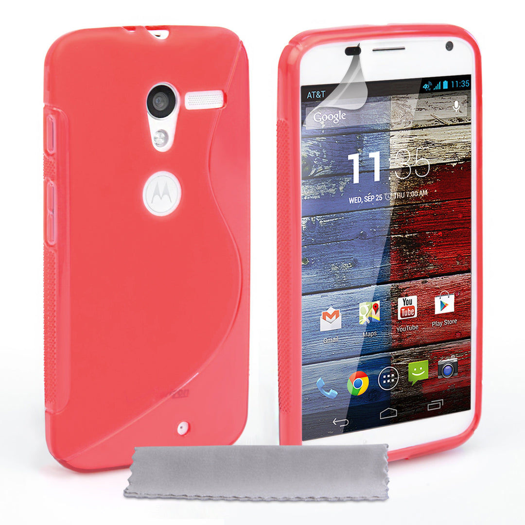 Caseflex Motorola Moto X Silicone Gel S-Line Case - Red