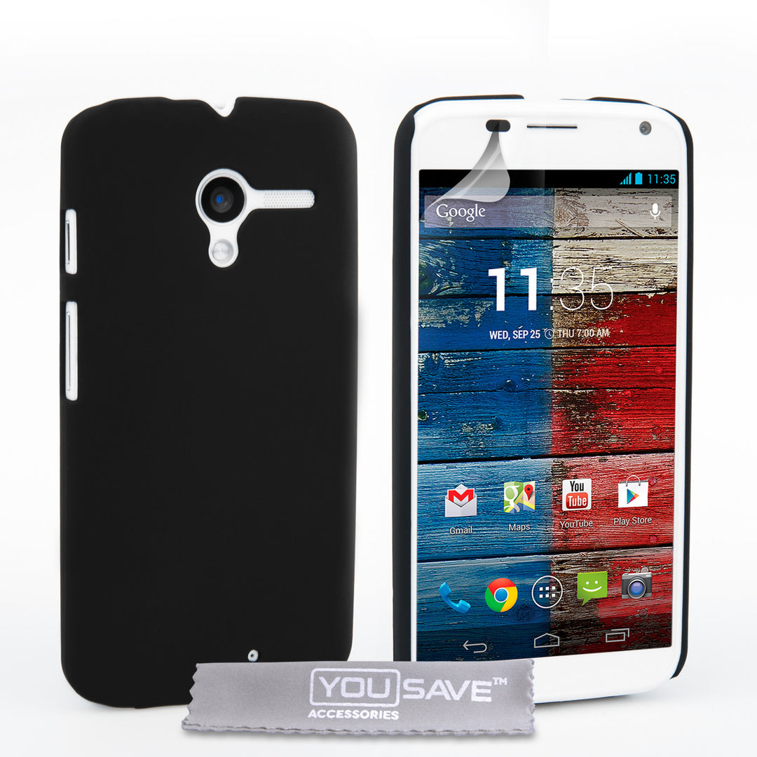 YouSave Accessories Motorola Moto X Hard Hybrid Case - Black