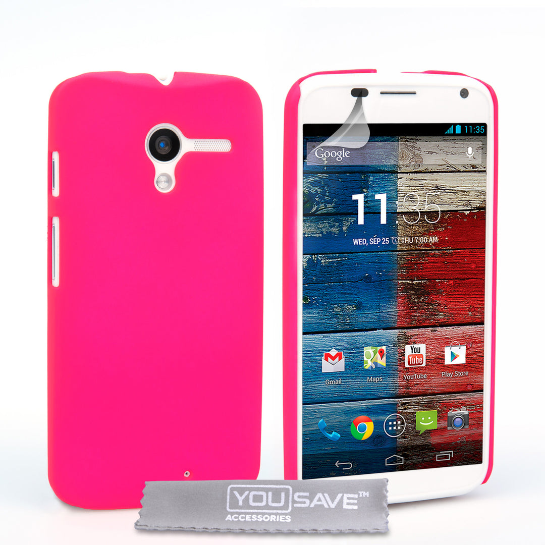YouSave Accessories Motorola Moto X Hard Hybrid Case - Hot Pink