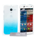 YouSave Accessories Motorola Moto X Raindrop Hard Case - Blue-Clear