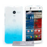 Yousave Accessories Motorola Moto X Raindrop Hard Case - Blue-Clear