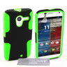 Motorola Moto X Tough Mesh Combo Silicone Case - Green-Black