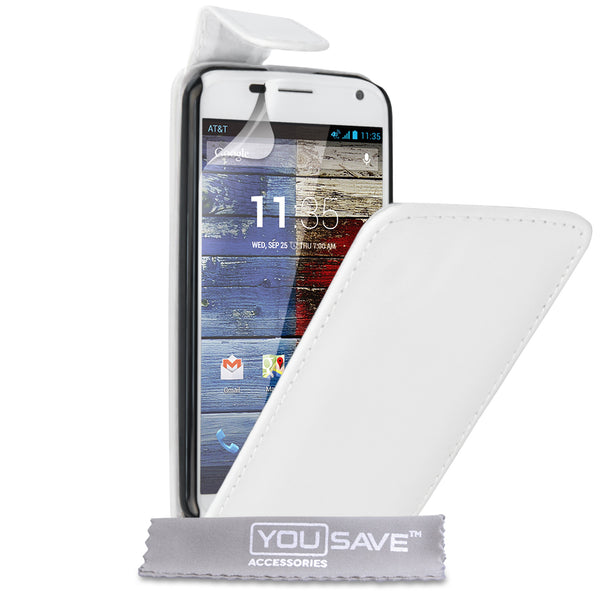 YouSave Accessories Motorola Moto X Leather-Effect Flip Case - White