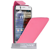 YouSave Motorola Moto X Leather-Effect Flip Case - Hot Pink