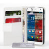 Yousave Accessories Motorola Moto X Leather-Effect Wallet Case - White