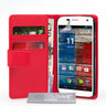 Yousave Accessories Motorola Moto X Leather-Effect Wallet Case - Red