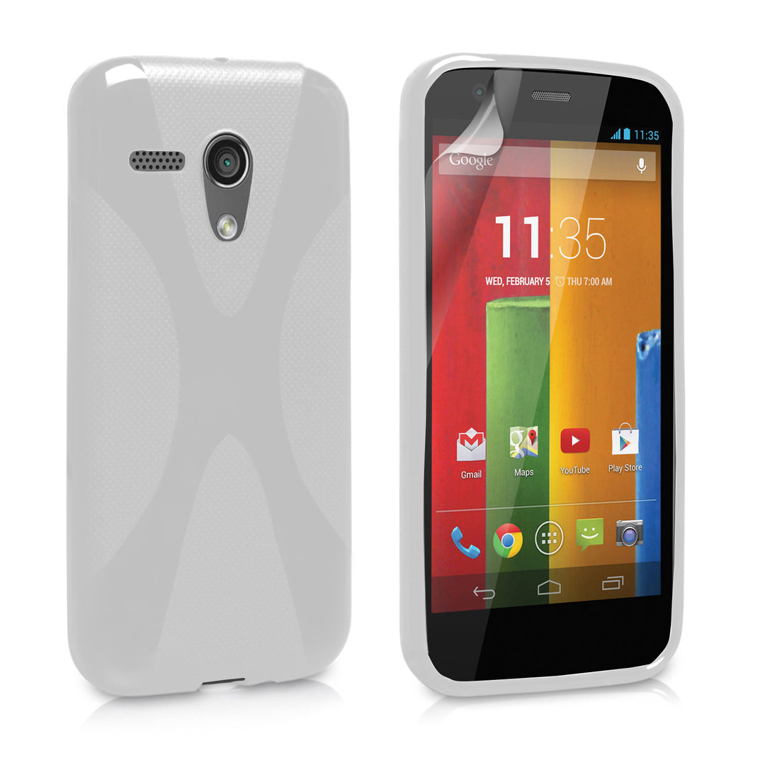 YouSave Accessories Motorola Moto G Silicone Gel X-Line Case - White