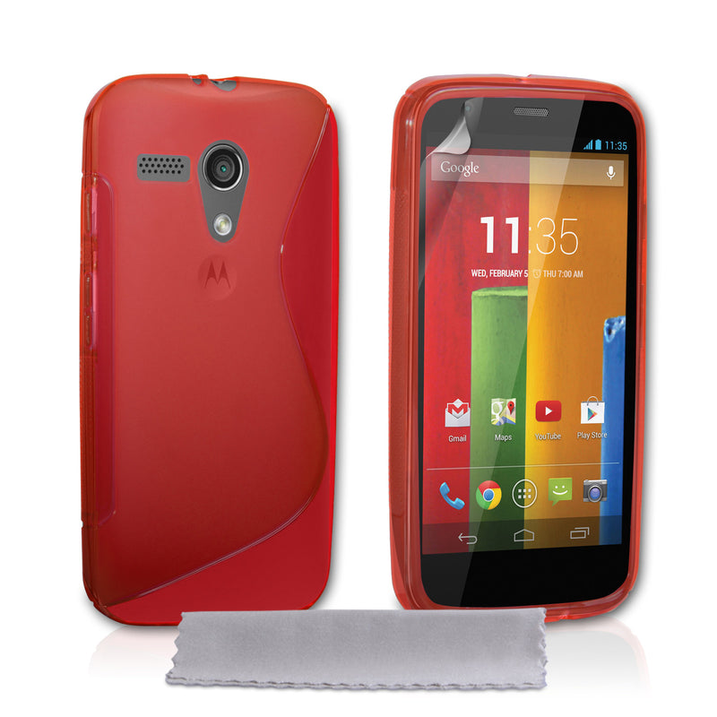 Caseflex Motorola Moto G Silicone Gel S-Line Case - Red