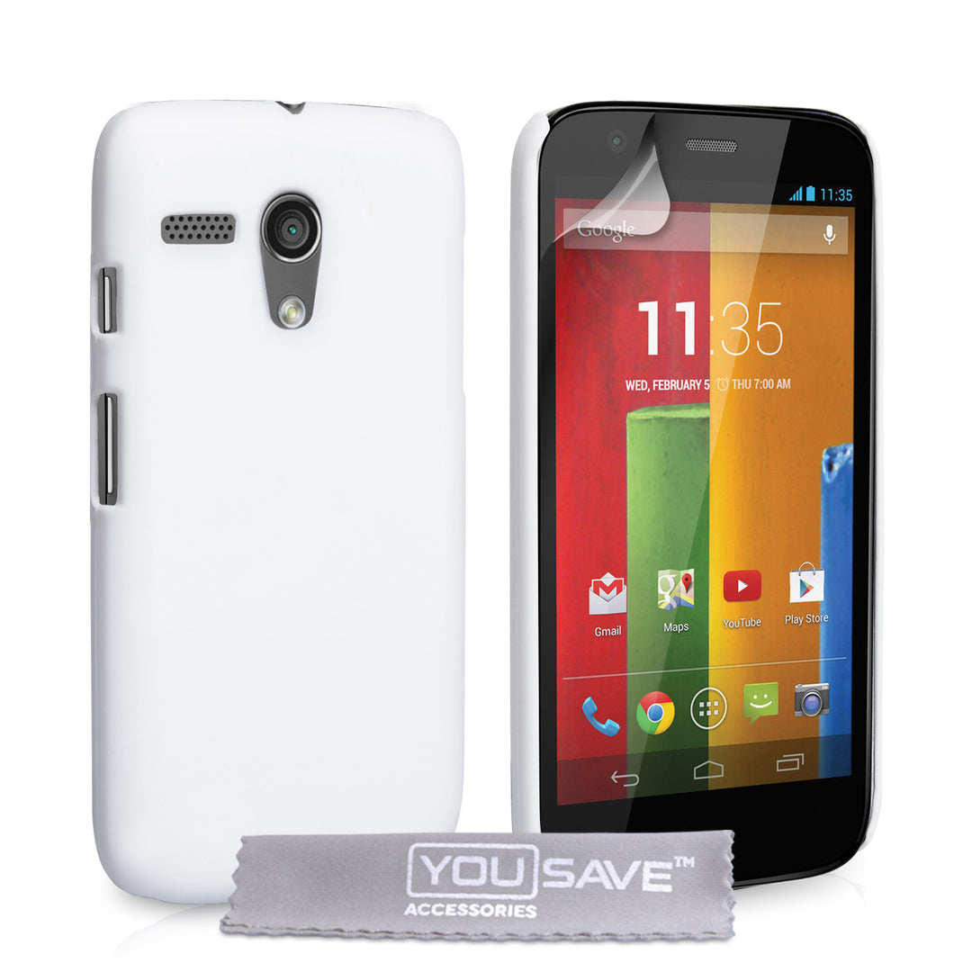 YouSave Accessories Motorola Moto G Hard Hybrid Case - White