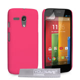 YouSave Accessories Motorola Moto G Hard Hybrid Case - Hot Pink