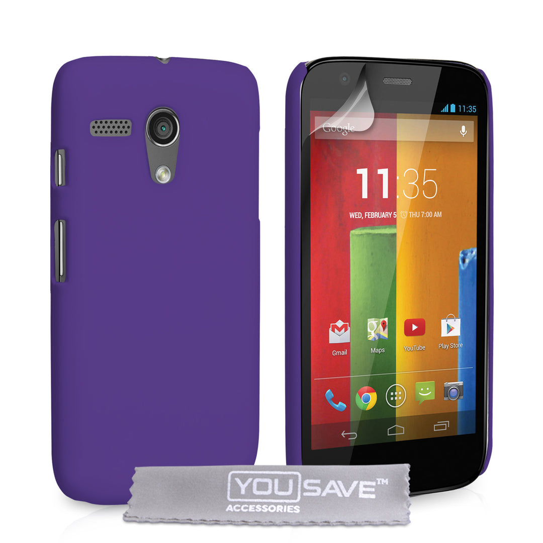 YouSave Accessories Motorola Moto G Hard Hybrid Case - Purple