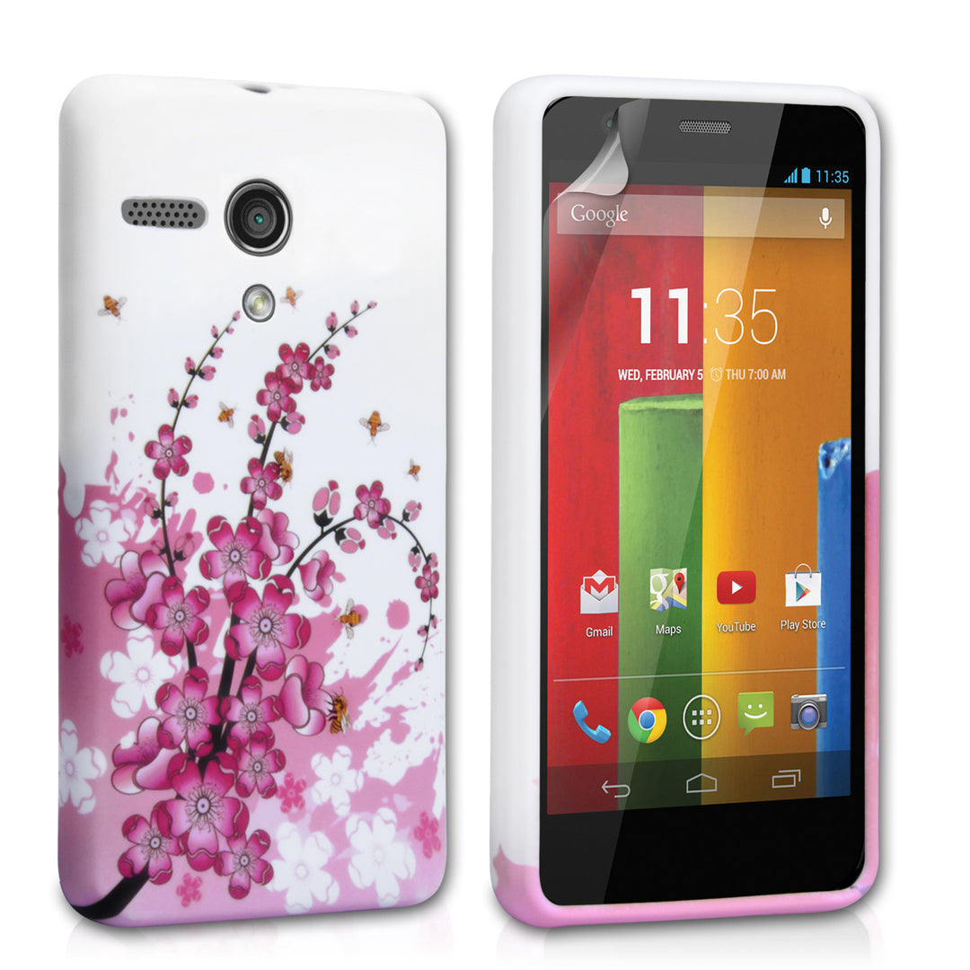 YouSave Accessories Motorola Moto G Floral Bee Silicone Gel Case