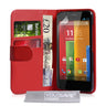 Yousave Accessories Motorola Moto G Leather-Effect Wallet Case - Red