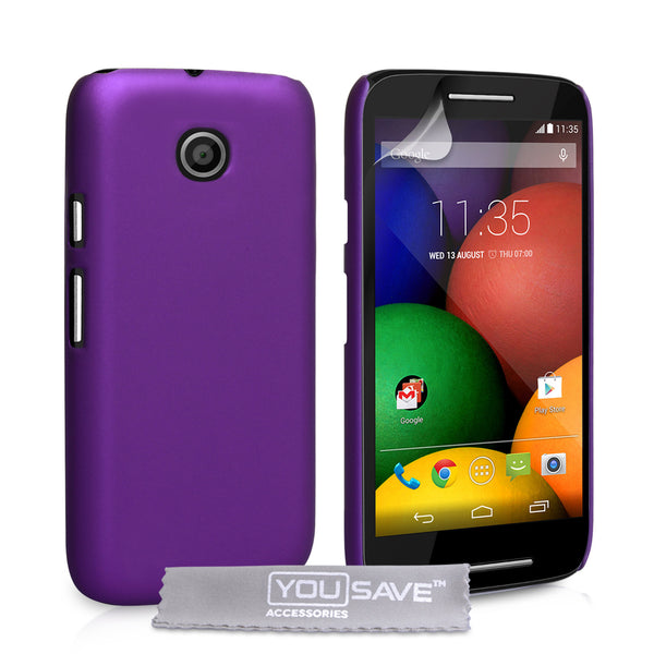 YouSave Accessories Motorola Moto E Hard Hybrid Case - Purple