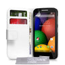 Yousave Accessories Motorola Moto E Leather-Effect Wallet Case - White