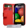 Yousave Accessories Motorola Moto E Leather-Effect Wallet Case - Red