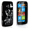 Yousave Accessories Nokia Lumia 610 Butterfly IMD Hard Case - Black