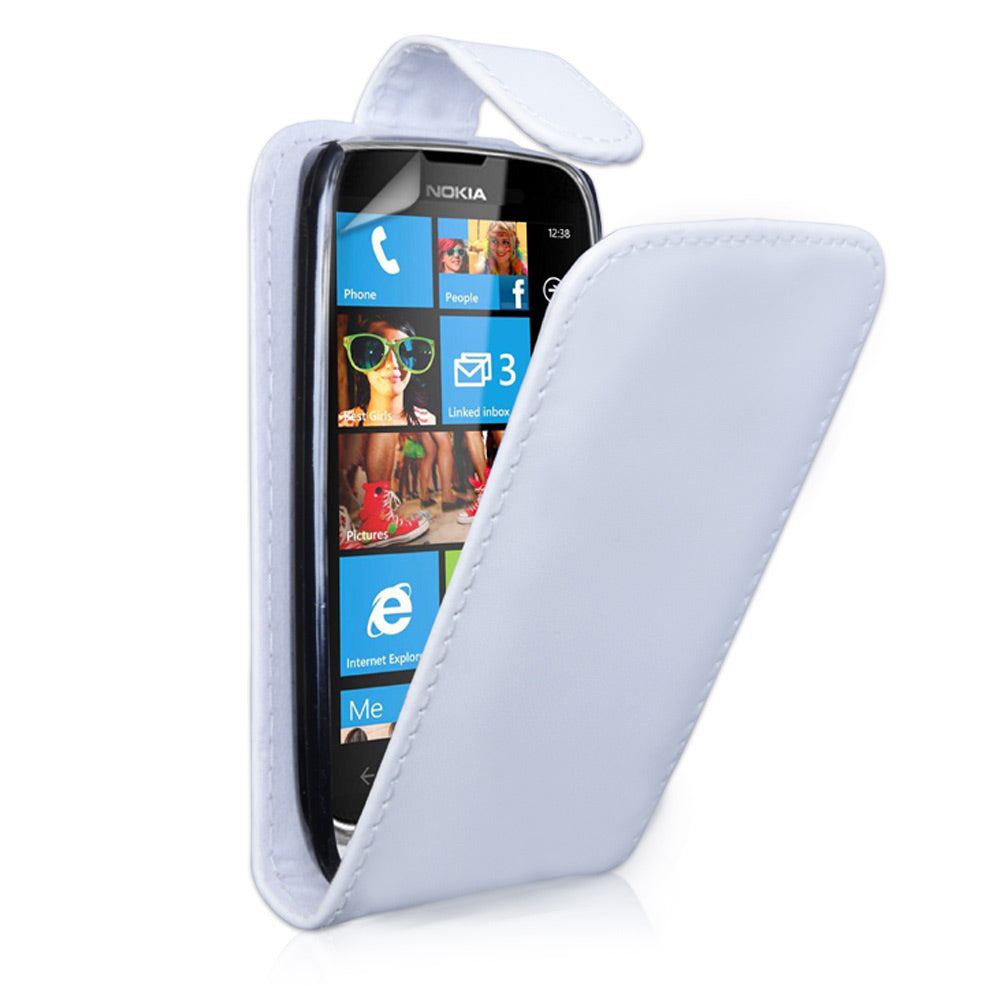 YouSave Accessories Nokia Lumia 610 Leather Effect Flip Case - White